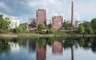 Bytový projekt Modřanský cukrovar. Vizualizace: poskytnuta společností Skanska