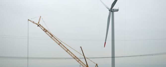 Stavba větrné elektrárny. Ilustrační foto: poskytnuto společností ČEZ