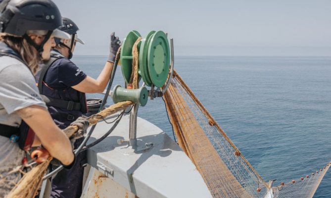 Volně unášená síť se v Evropské unii nesmí používat. Chytí se totiž do ní všichni větší mořští tvorové. Foto: Alice Bacou / Sea Shepherd