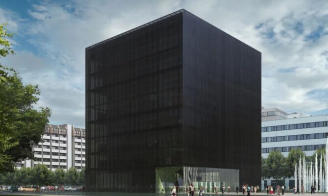 Černou kostku navrhlo studio Kuba & Pilař architekti. Vizualizace: Moravskoslezský kraj