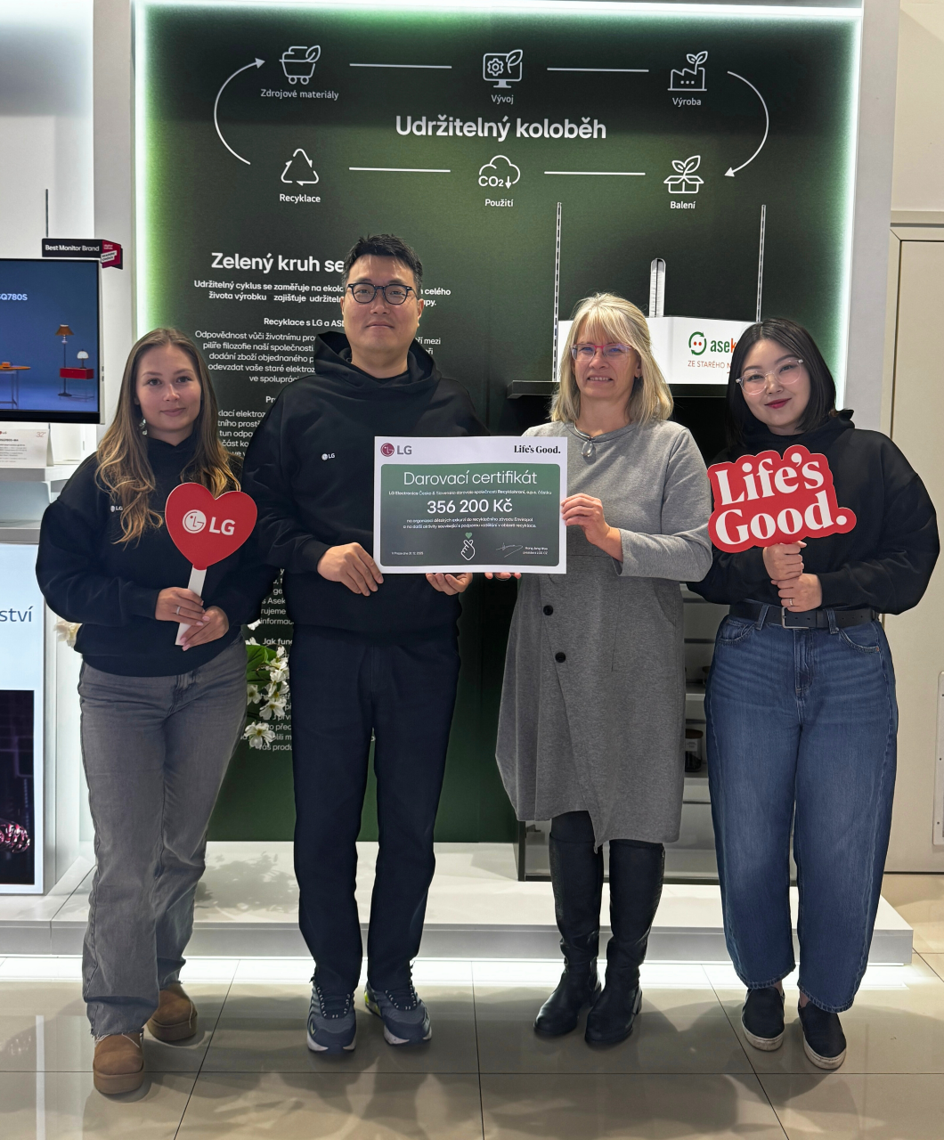 Společnost LG Electronics poskytla loni projektu Recyklohraní 356 200 Kč. Foto: poskytnuto společností LG Electronics