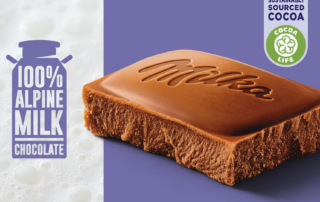Zelený kakaový bob už z čokolád Milka mizí kvůli regulaci greenwashingu. Foto: poskytnuto společností Mondelez