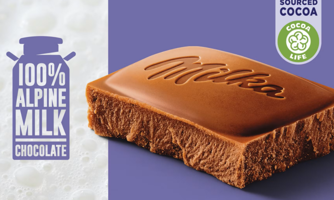 Zelený kakaový bob už z čokolád Milka mizí kvůli regulaci greenwashingu. Foto: poskytnuto společností Mondelez