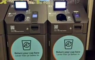 Kelímky se vracejí do automatů, které jsou v restaurační zóně na sedmi místech. Foto: Martina Patočková, Ekonews