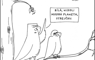 Fíla a Píro. Bílá, nikoli modrá planeta. Ilustrace: Sára Mazúchová