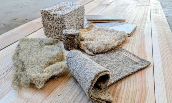 Materiál z technického konopí UCEEB ČVUT. Foto: poskytnuto Buřinkou