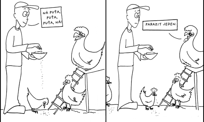 Parazit. Ilustrace: Sára Mazúchová