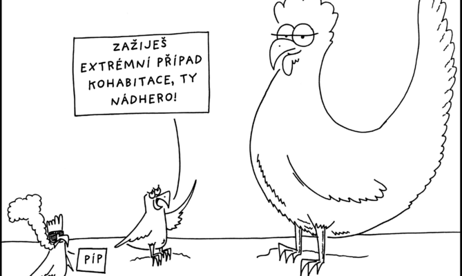 Fíla a Píro. Extrémní případ kohabitace. Ilustrace: Sára Mazúchová