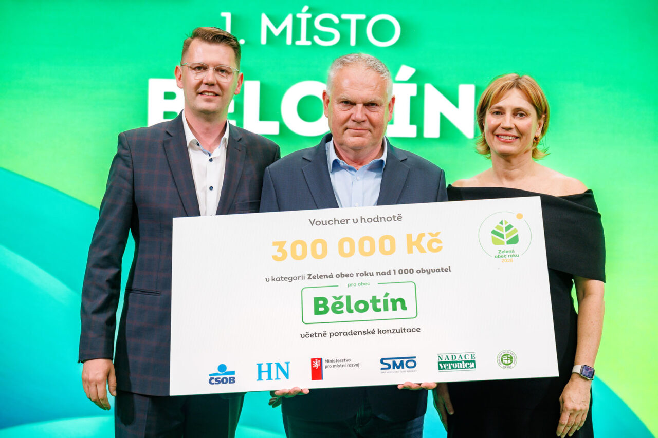 Mezi obcemi nad tisíc obyvatel zvítězil Bělotín z Olomouckého kraje. Foto: Zelená obec roku, ČSOB