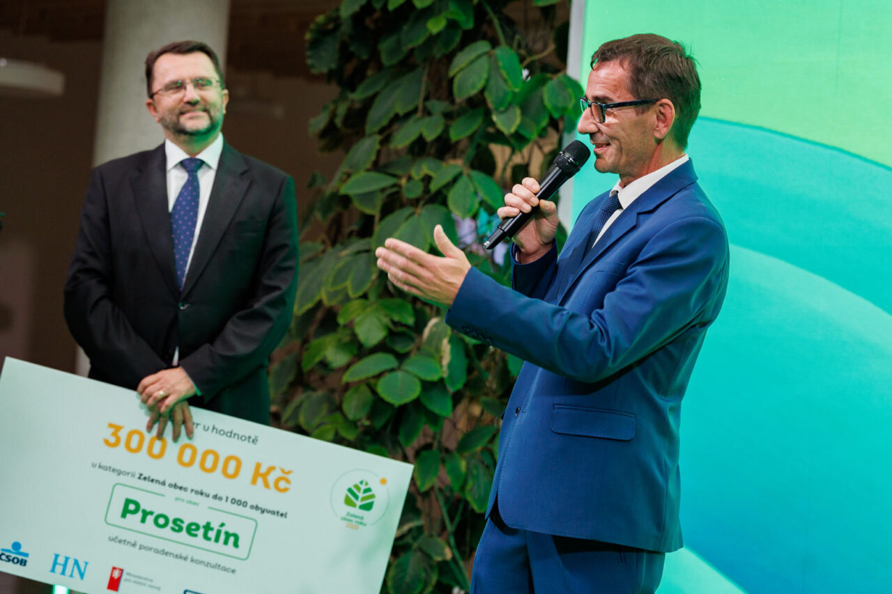 Kategorii obcí do tisíce obyvatel ovládl Prosetín z Pardubického kraje. Foto: Zelená obec roku, ČSOB