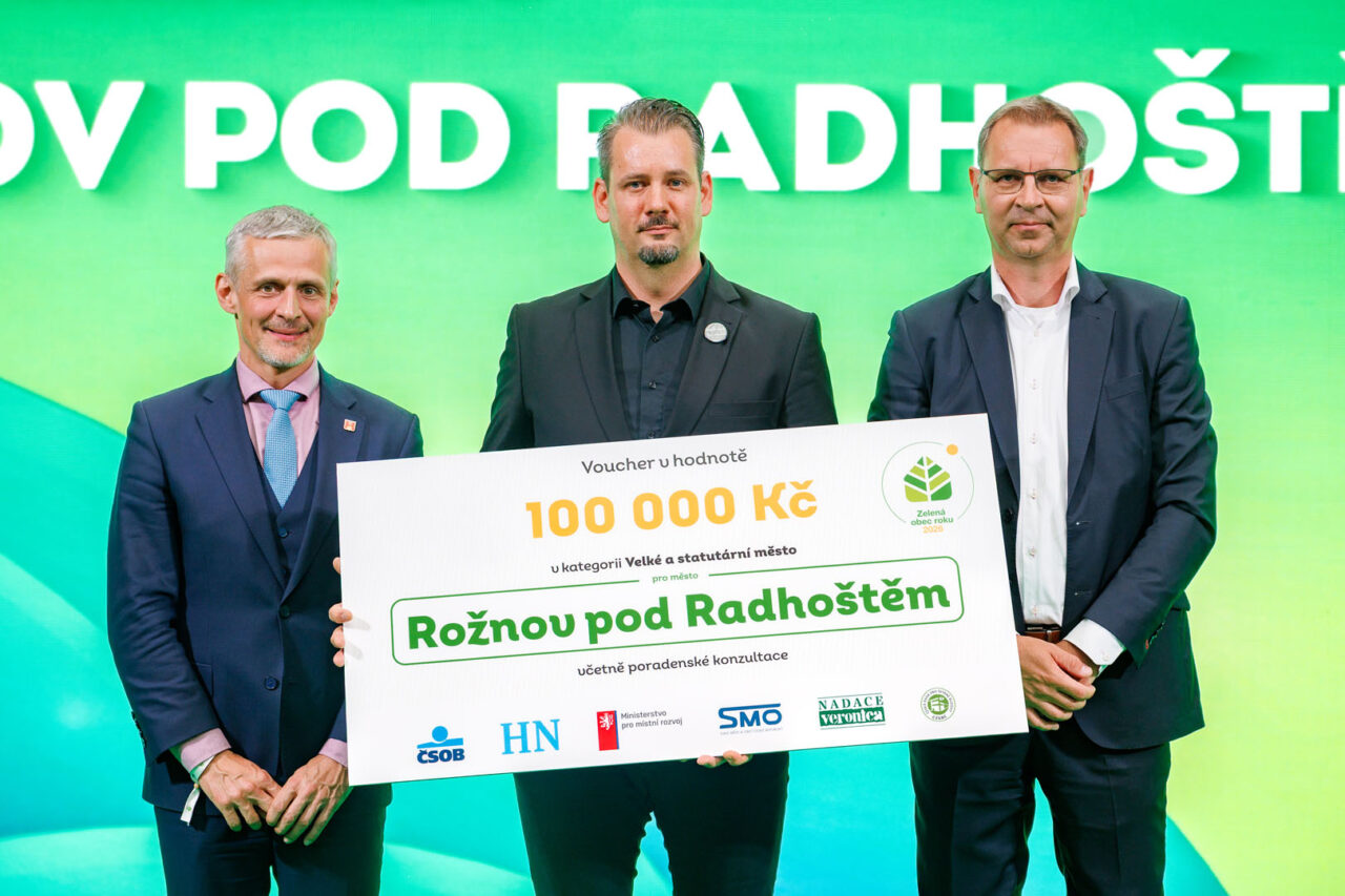 Rožnov pod Radhoštěm si podmanil kategorii Velké a statutární město. Foto: Zelená obec roku, ČSOB