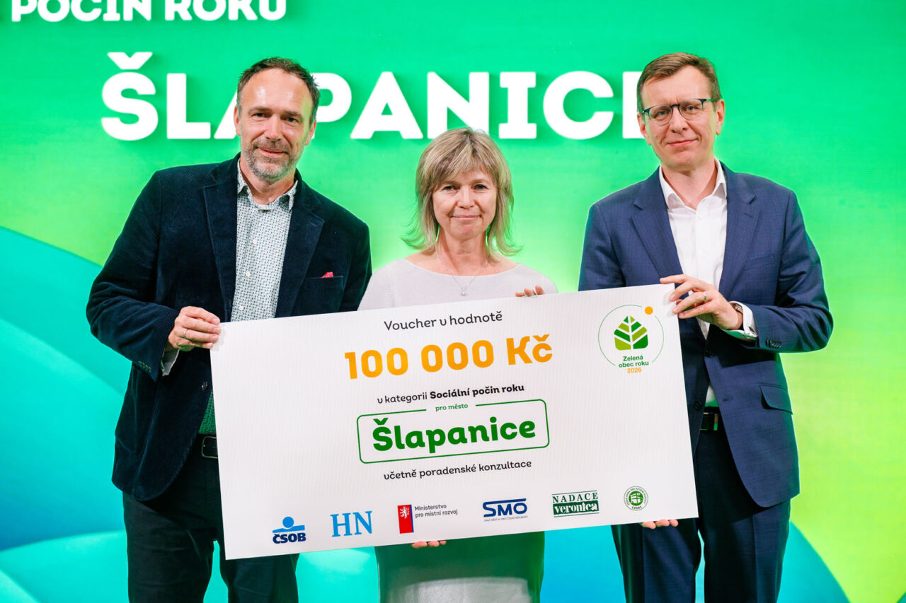 Město Šlapanice v okrese Brno-venkov získalo ocenění za Sociální počin roku. Foto: Zelená obec roku, ČSOB