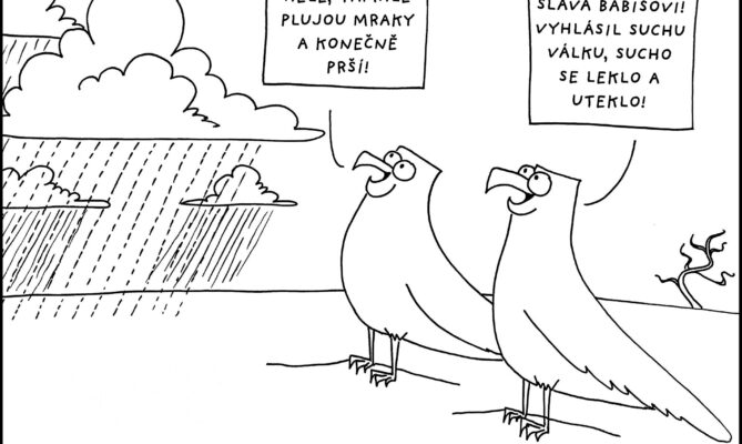 Fíla a Píro. Prší. Ilustrace: Sára Mazúchová